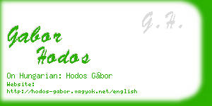 gabor hodos business card